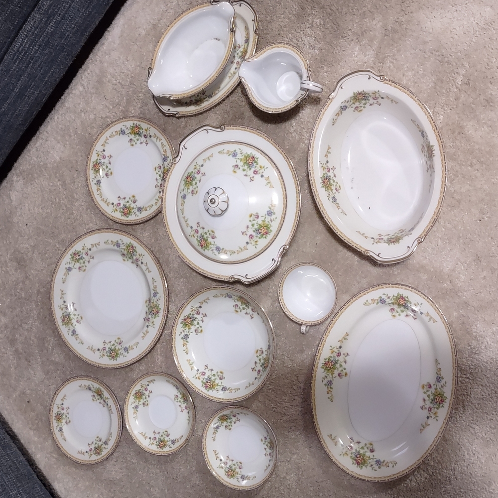 White and Gold Dinnerware Set with Elegant Design